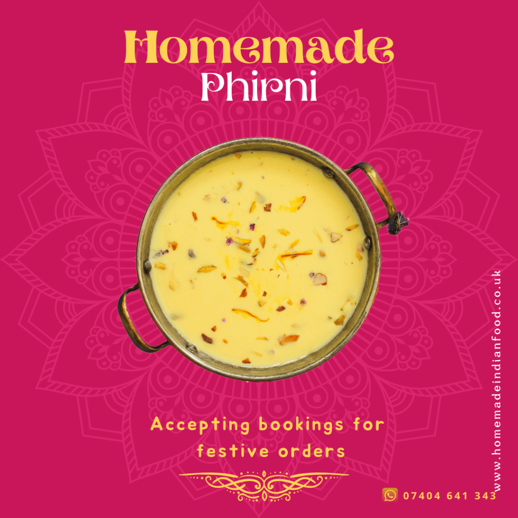 Homemade Phirni (Ground Rice Pudding)