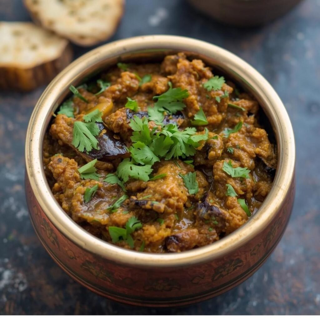 Benarsi Baingan Ka Bharta (Stir Fried Mash Aubergine)