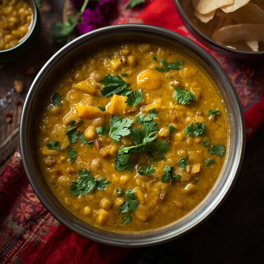 Lucknowi Green-Yellow Dal (Mixed Lentil Curry)