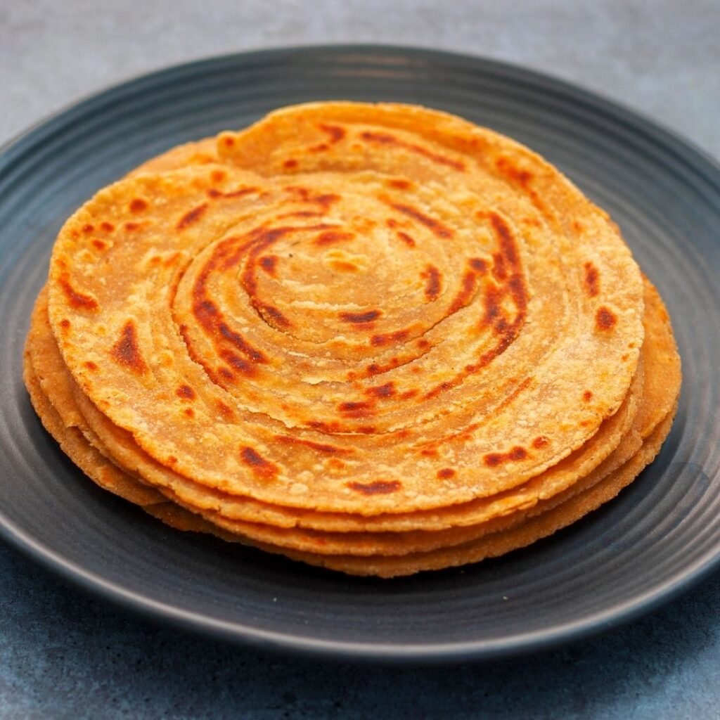 Laccha Parantha (Plain Layered Indian Flatbread)