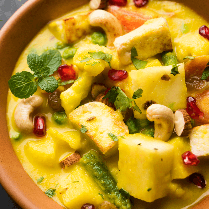 Hyderabadi Navratan Korma (Mixed Vegetable & Nut Curry)