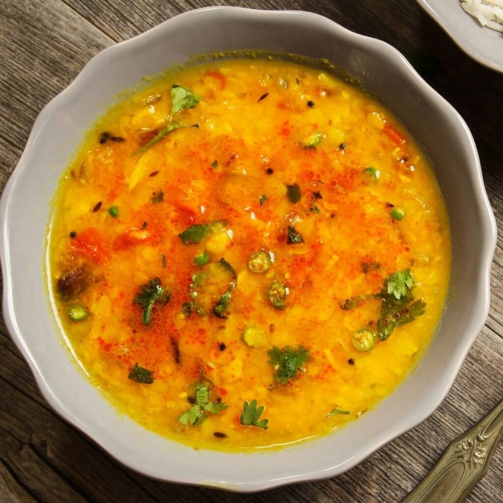 Gujarati Toor Dal (Tangy & Sweet Pigeon Pea Lentil Curry)