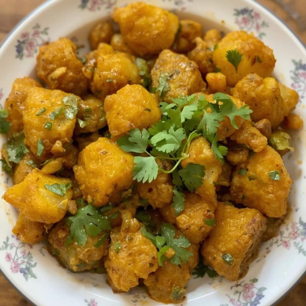 Punjabi Aloo Gobi (Stir Fried Potato & Cauliflower)