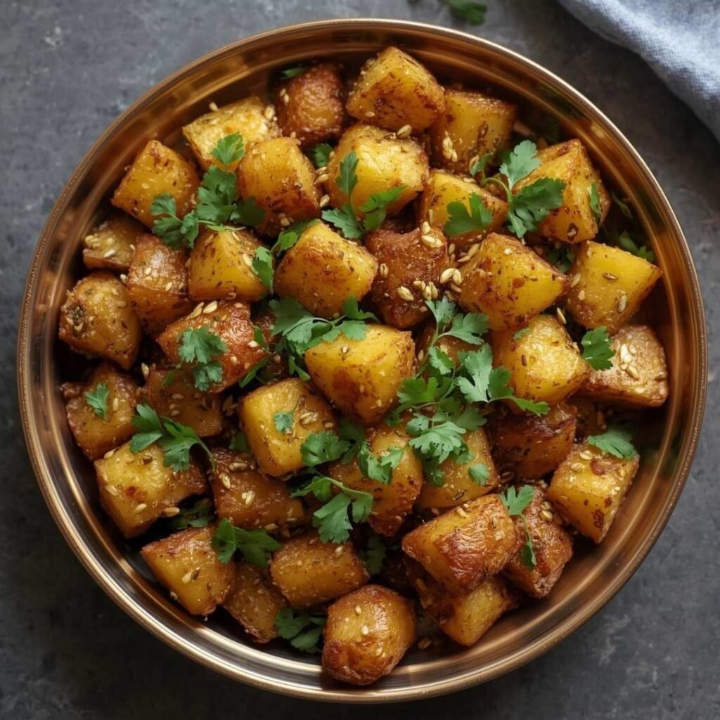 Delhi Spicy Jeera Aloo (Stir Fried Cumin Potato)