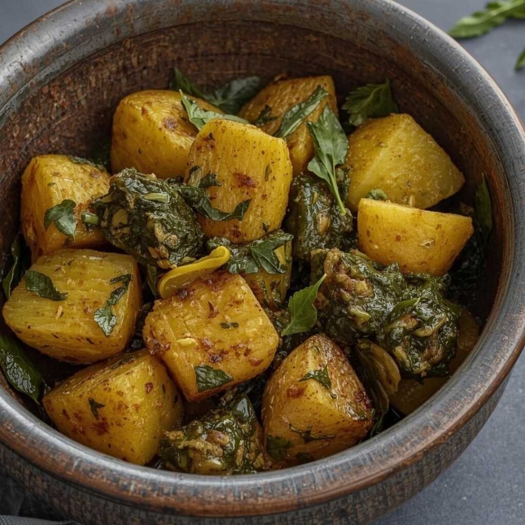 Amritsari Methi Aloo (Stir Fried Fenugreek & Potato)