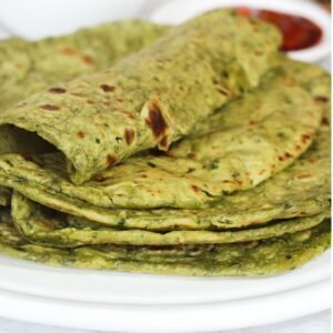Methi Masala Thepla Paranthas (D) (Spiced Fenugreek Indian Flatbread)