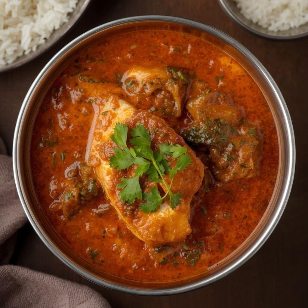 Nellore Fish Curry (South Indian Spiced Fish in Tamarind Gravy)