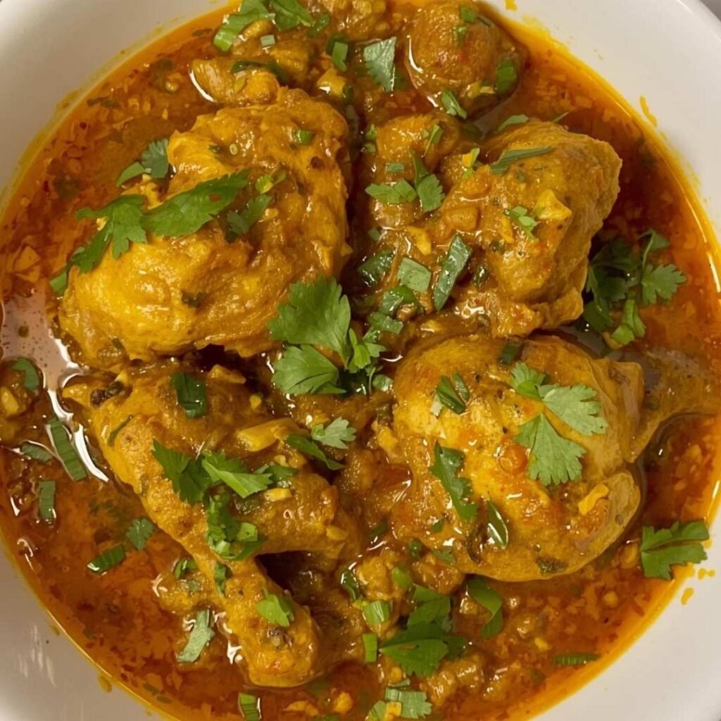 Punjabi Chicken Curry (Rich Spiced Chicken in Tomato-Onion Gravy)